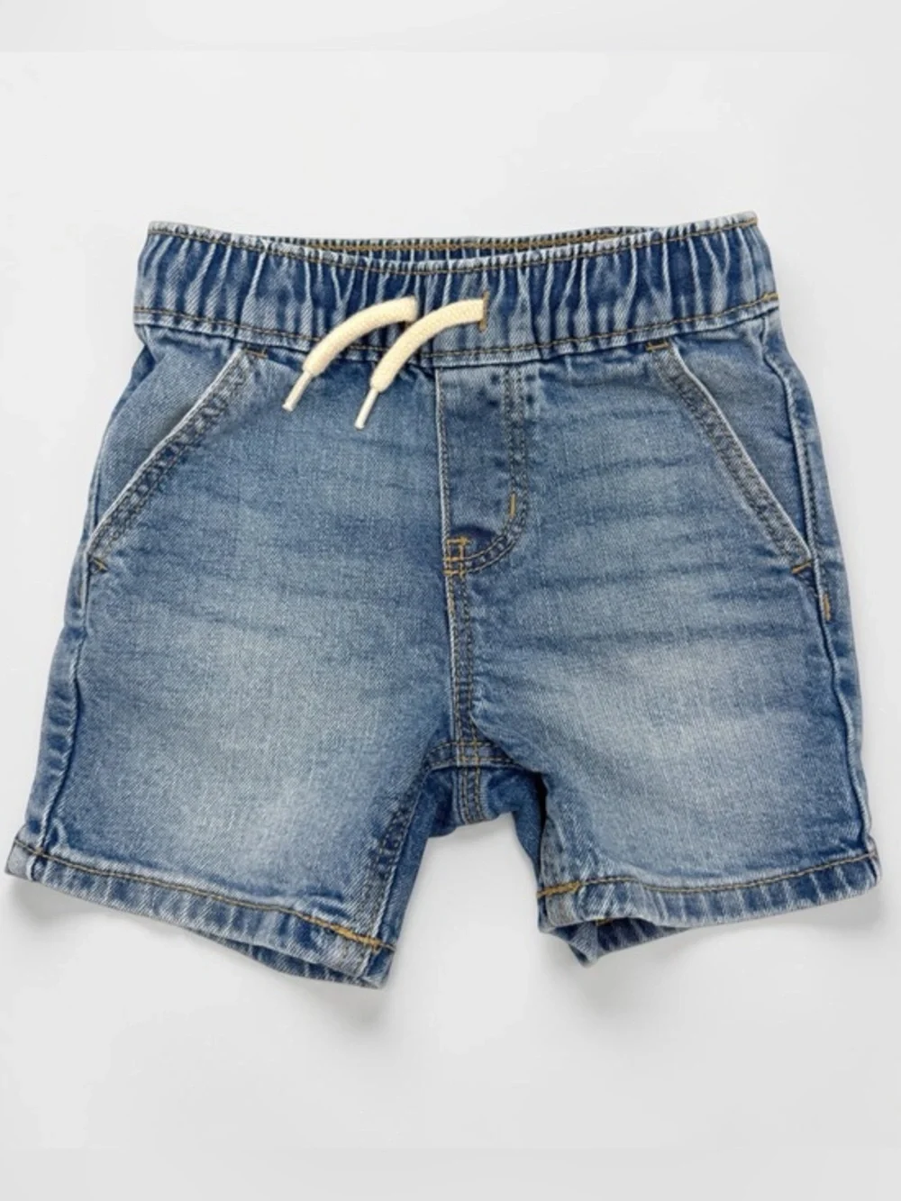 Old Navy Light Blue Denim Pull-On Shorts with Drawstring 18-24 Months